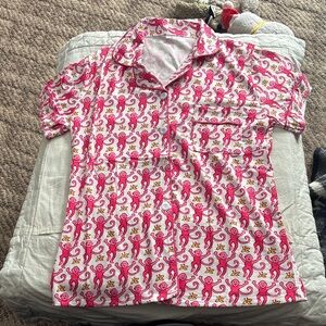 Kids Playful Pink Monkey Print pj’s size 10